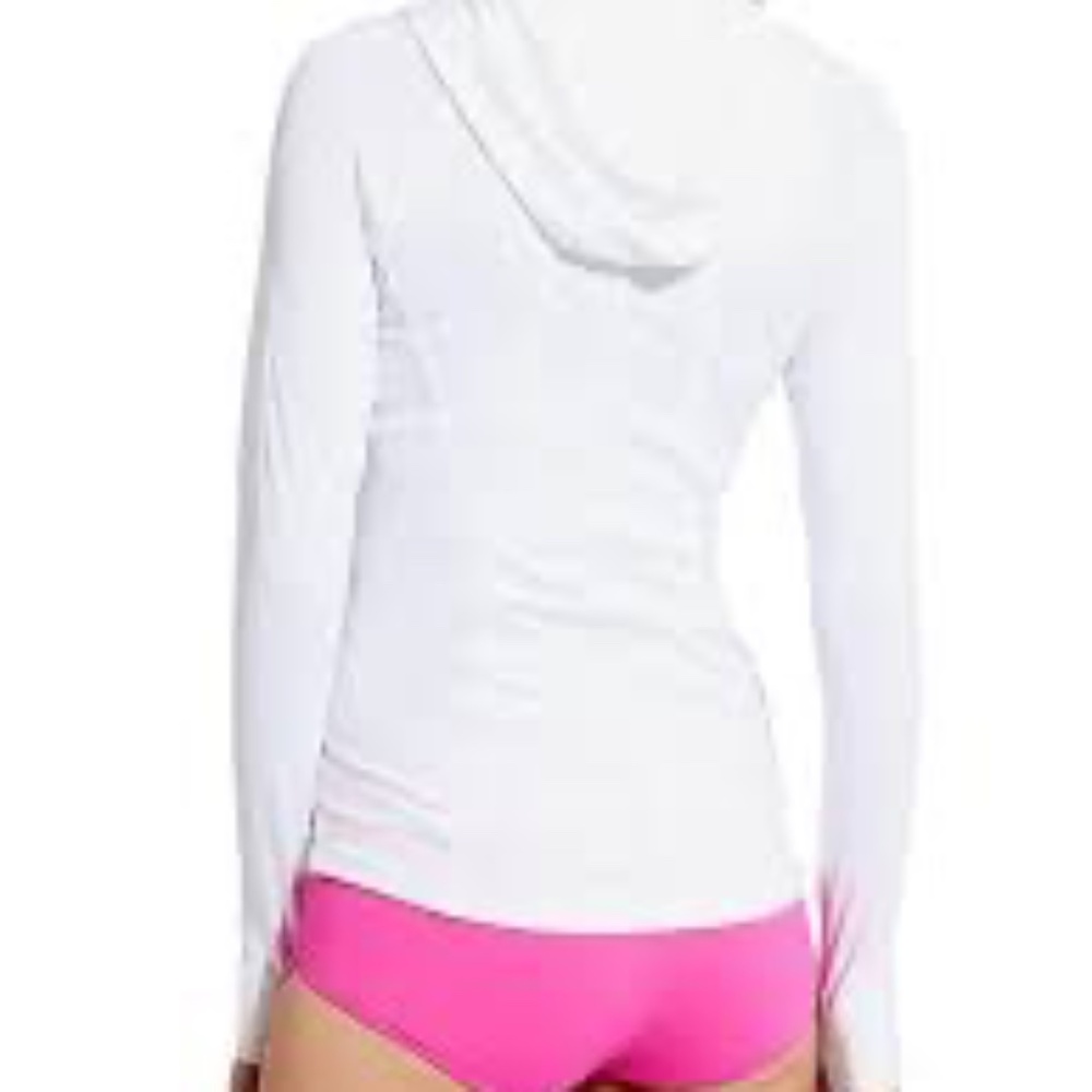 Athleta Pacifica Quarter Zip UPF Hoodie, White, Size XS
